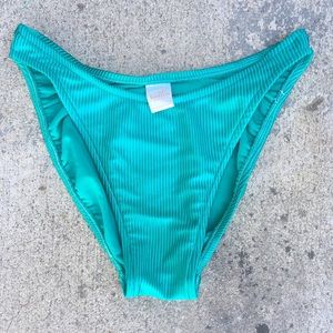 Teal Vintage High Waist Bathing Suit Bottoms
